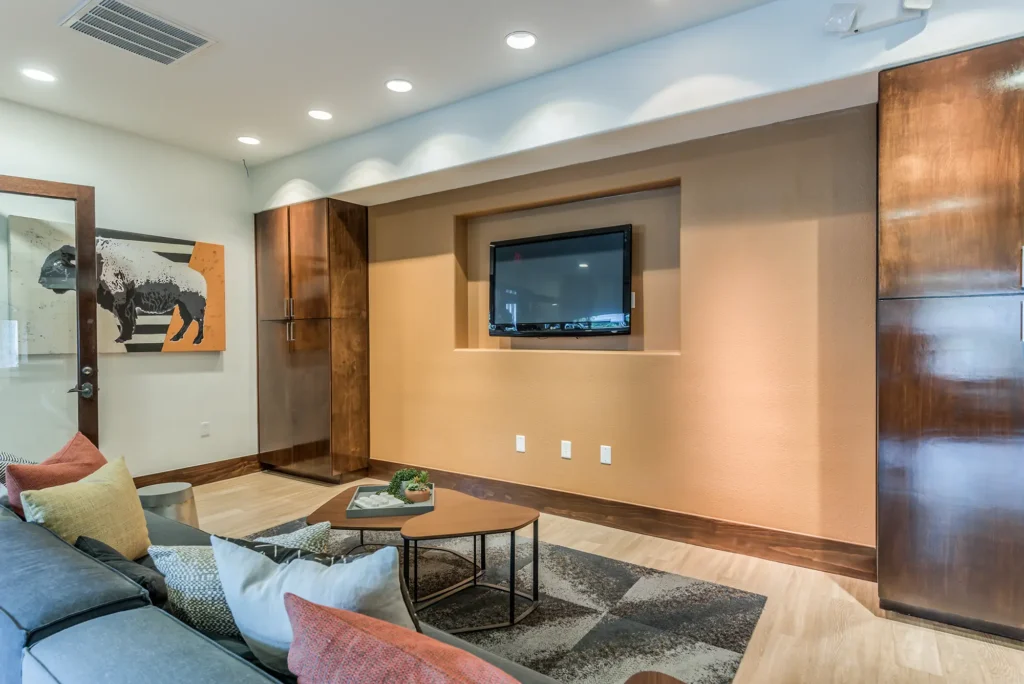 Club room with lounge seating and TV