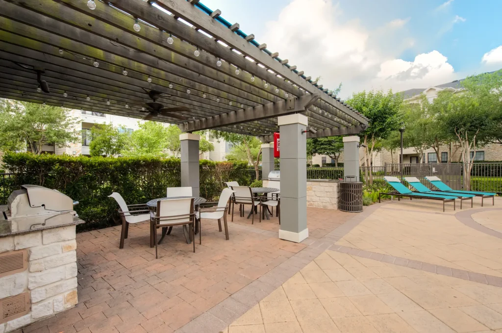 Grilling area with seating