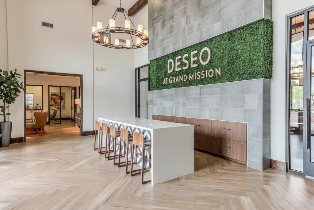 Leasing office reception area