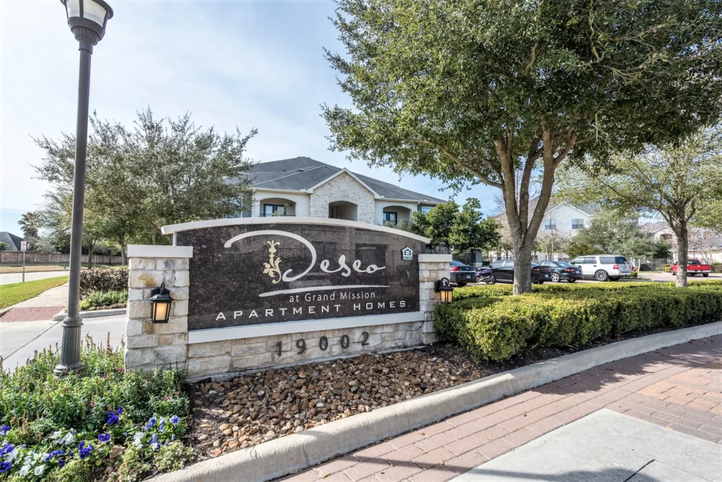 Monument sign at parking lot entrance